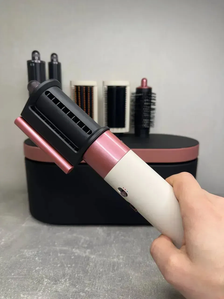 Стайлер для волосся з кейсом Airwrap Complete Long 6 насадок Сeramic Pink/ Rose Gold id08 фото