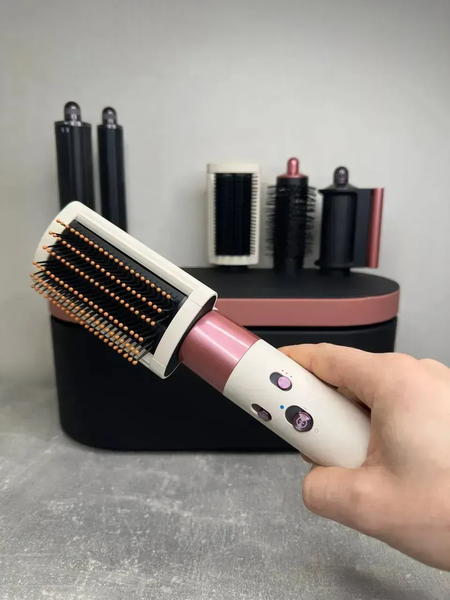 Стайлер для волосся з кейсом Airwrap Complete Long 6 насадок Сeramic Pink/ Rose Gold id08 фото