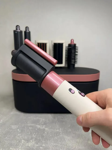 Стайлер для волосся з кейсом Airwrap Complete Long 6 насадок Сeramic Pink/ Rose Gold id08 фото